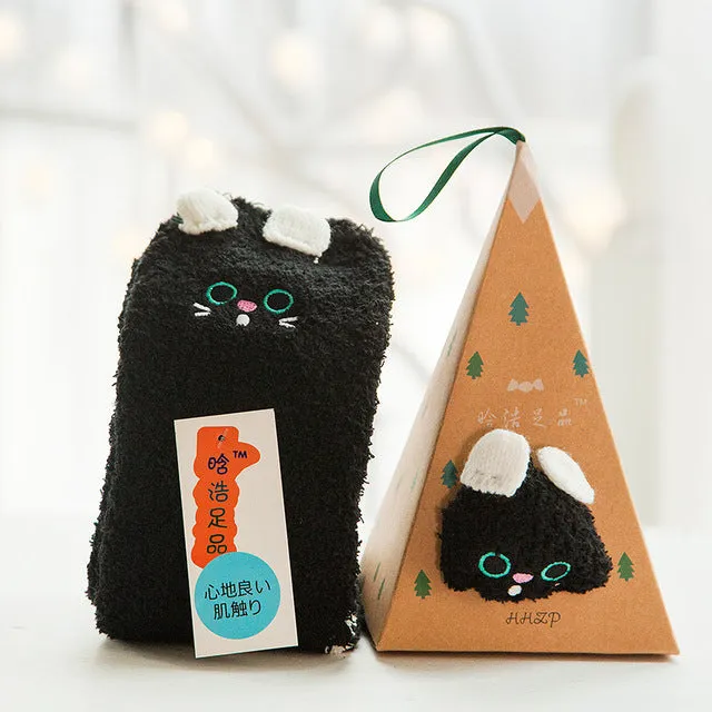 3D Cat Bear Fox Casual Warm Ladies Soft Socks