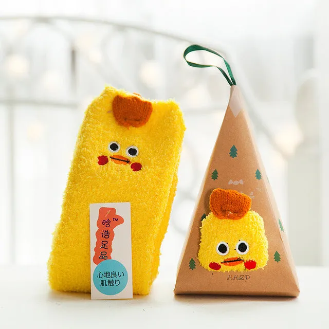 3D Cat Bear Fox Casual Warm Ladies Soft Socks