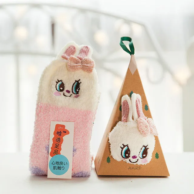 3D Cat Bear Fox Casual Warm Ladies Soft Socks