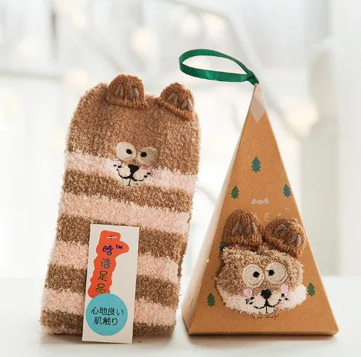 3D Cat Bear Fox Casual Warm Ladies Soft Socks