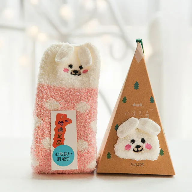 3D Cat Bear Fox Casual Warm Ladies Soft Socks