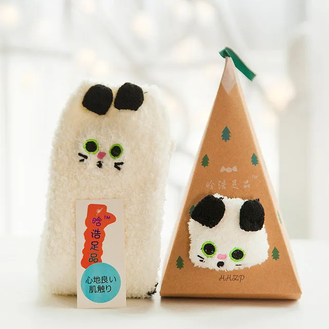 3D Cat Bear Fox Casual Warm Ladies Soft Socks