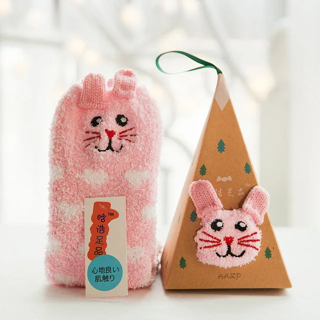3D Cat Bear Fox Casual Warm Ladies Soft Socks