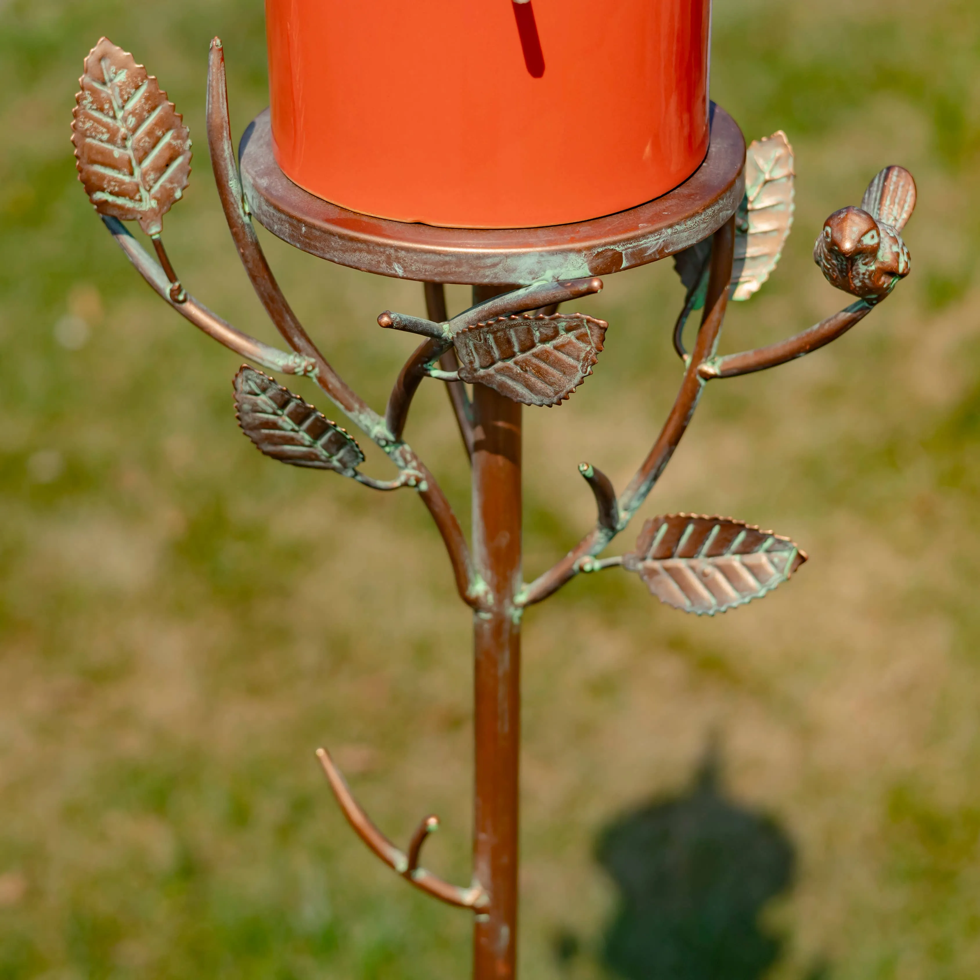 69.25" Tall Iron and Porcelain Birdhouse Stake "Amsterdam"
