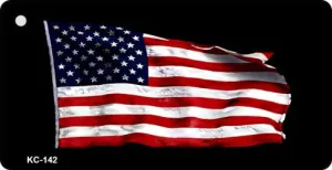 American Flag Waving Novelty Metal Key Chain