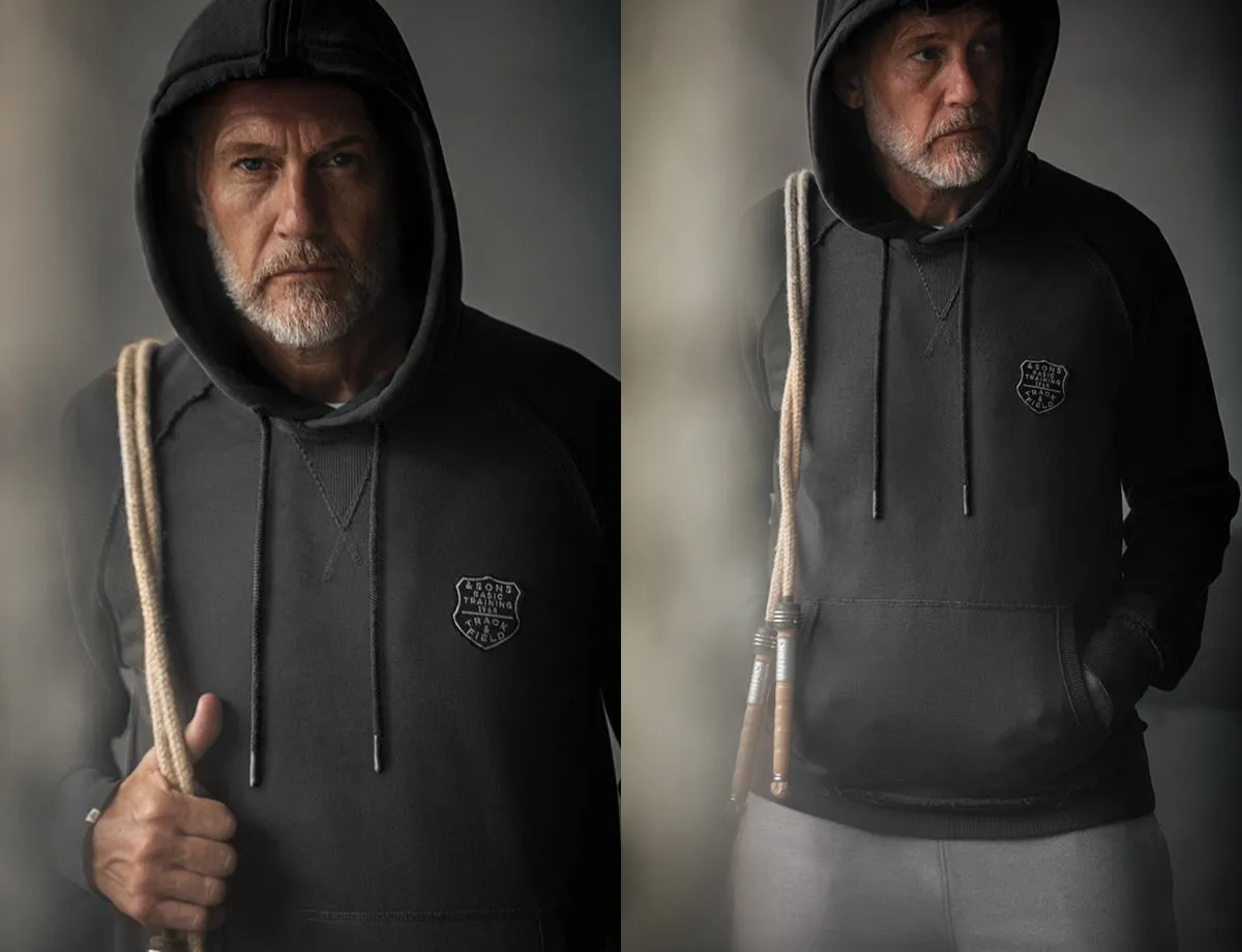 &SONS Warm Down Hoodie Washed Black
