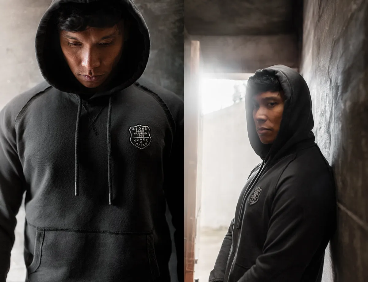 &SONS Warm Down Hoodie Washed Black