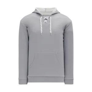 Athletic Knit Lace Neck Heather Grey Hoodie