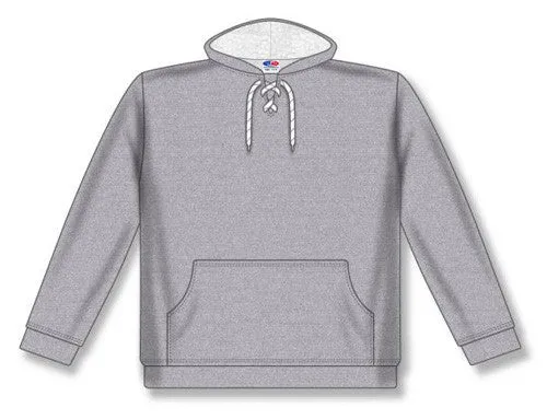 Athletic Knit Lace Neck Heather Grey Hoodie