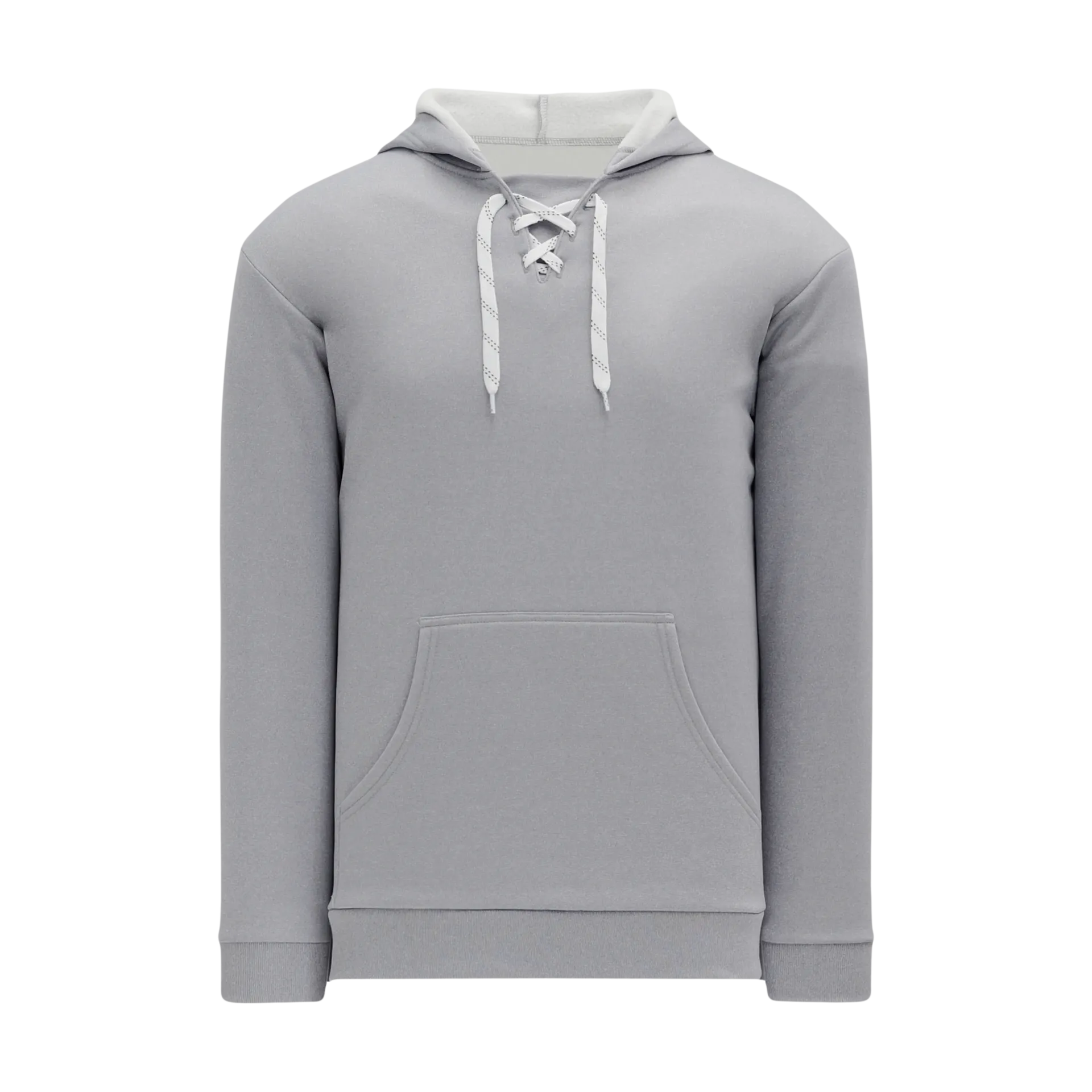 Athletic Knit Lace Neck Heather Grey Hoodie