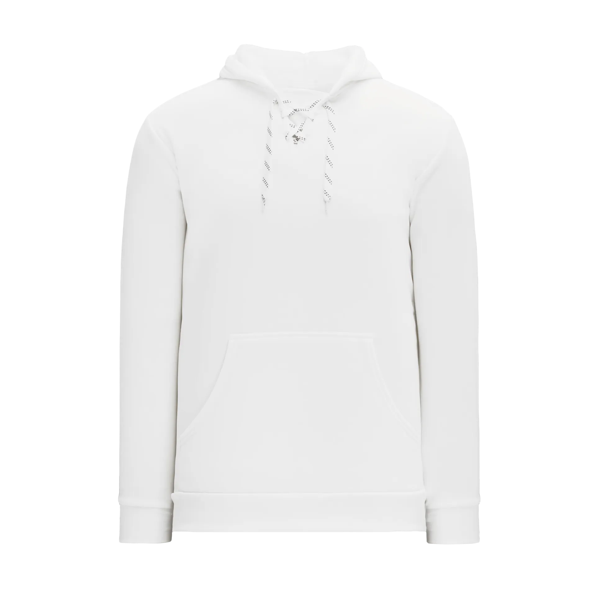 Athletic Knit Lace Neck White Hoodie