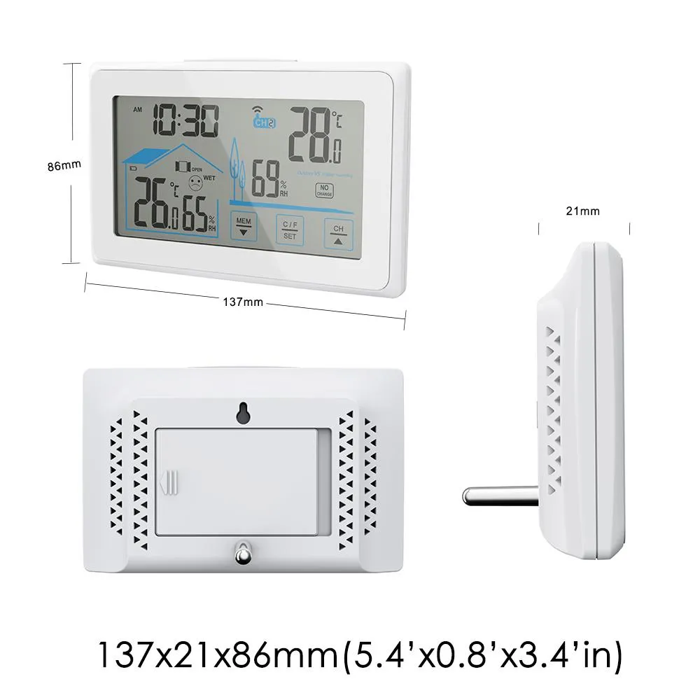 BALDR Wireless Weather Station, Digital Thermometer & Hygrometer (Indoor&Outdoor), Touch Screen,  Temperature Monitor, Humidity Gauge,  with Back-Light