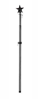 Black Star Metal Extendable House Flag Pole