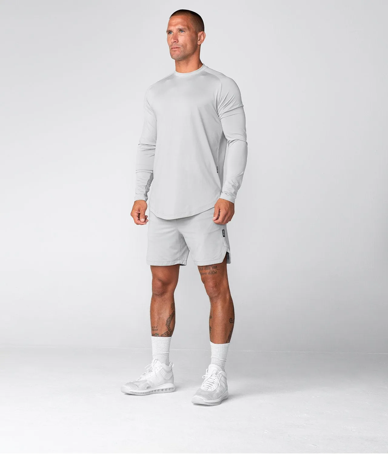 Born Tough Air Pro™ Long Sleeve Bodybuilding T-Shirt For Men Steel Gray