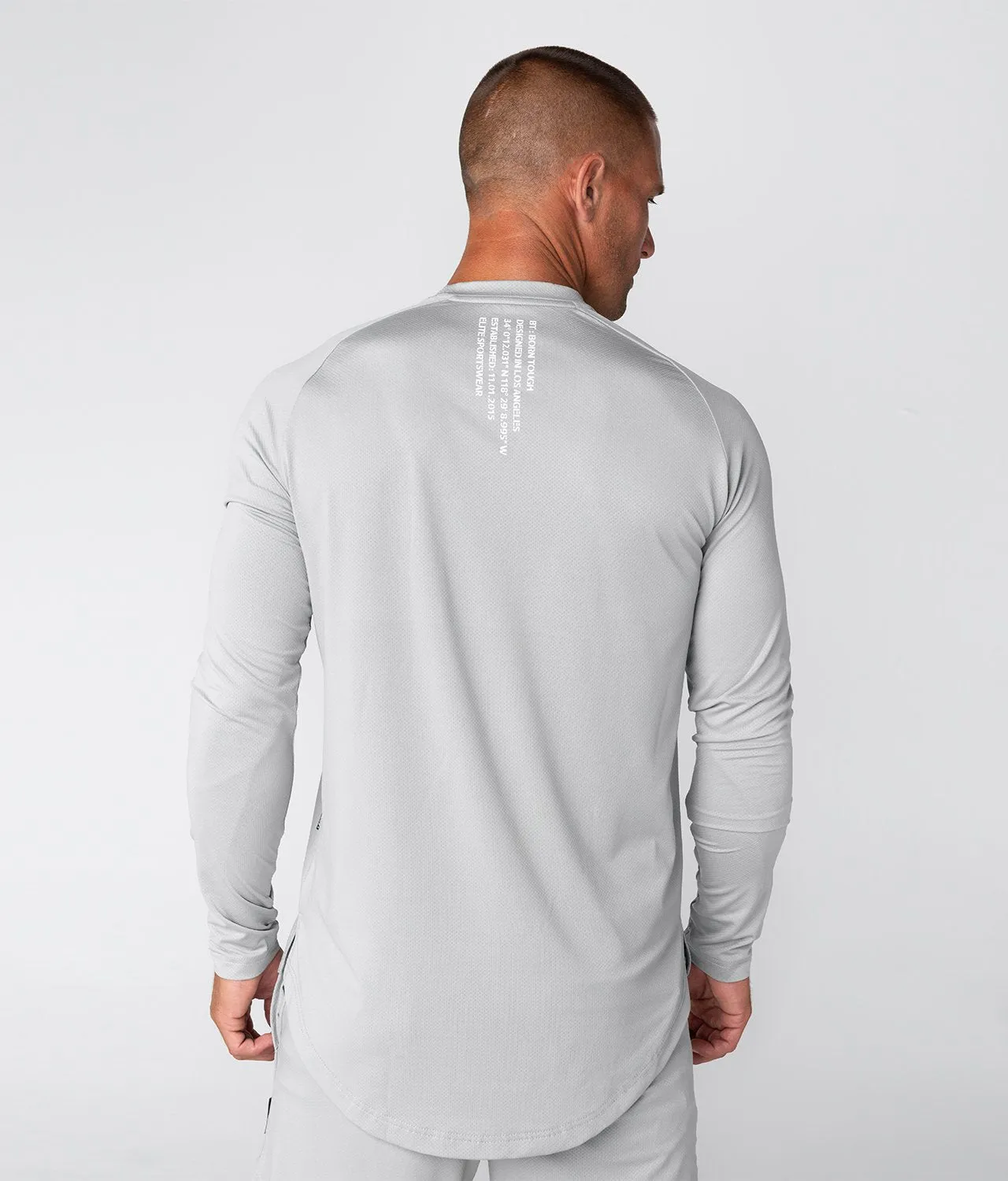Born Tough Air Pro™ Long Sleeve Bodybuilding T-Shirt For Men Steel Gray