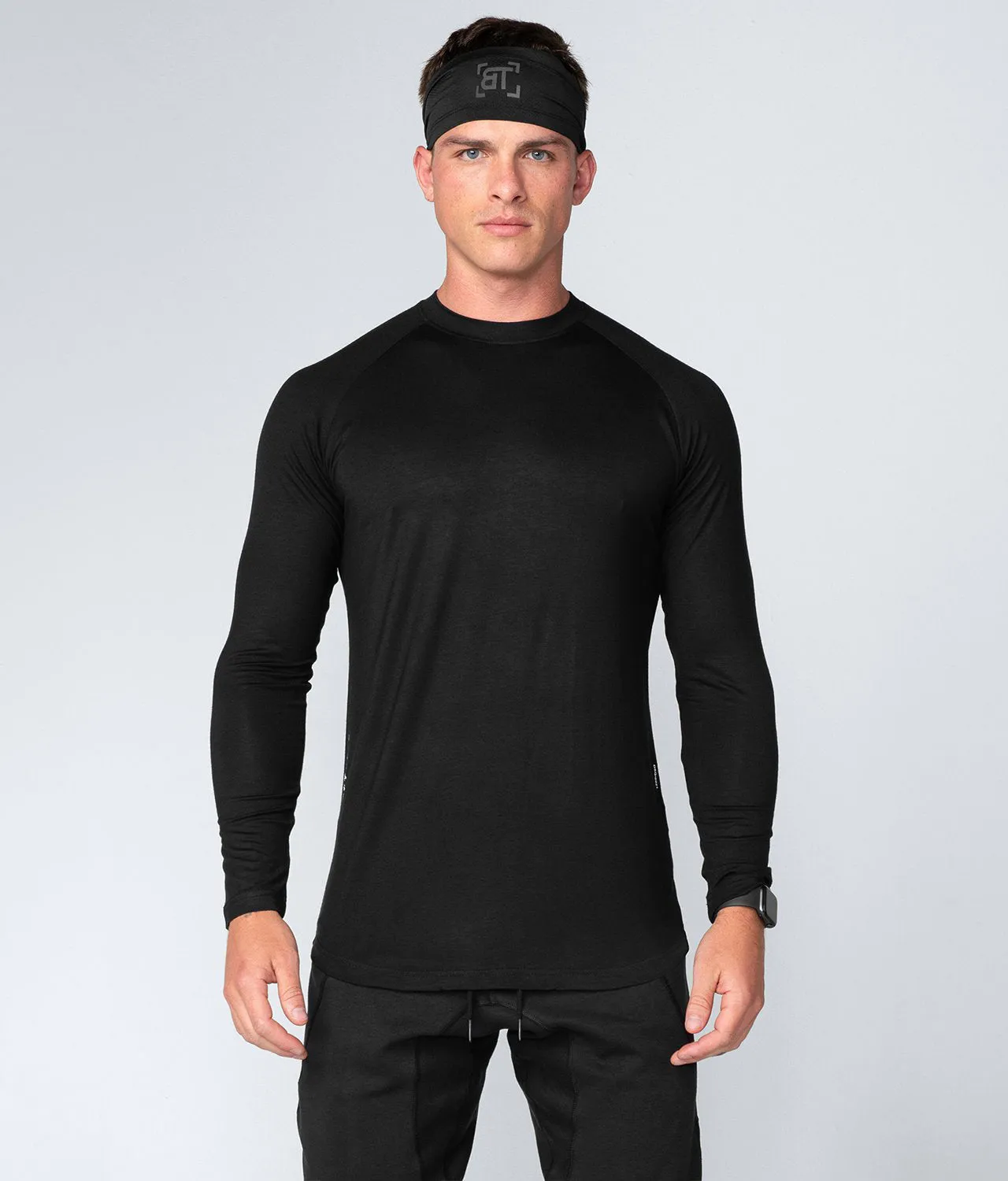 Born Tough Core Fit Black Long Sleeve Athletic Shirt For Men