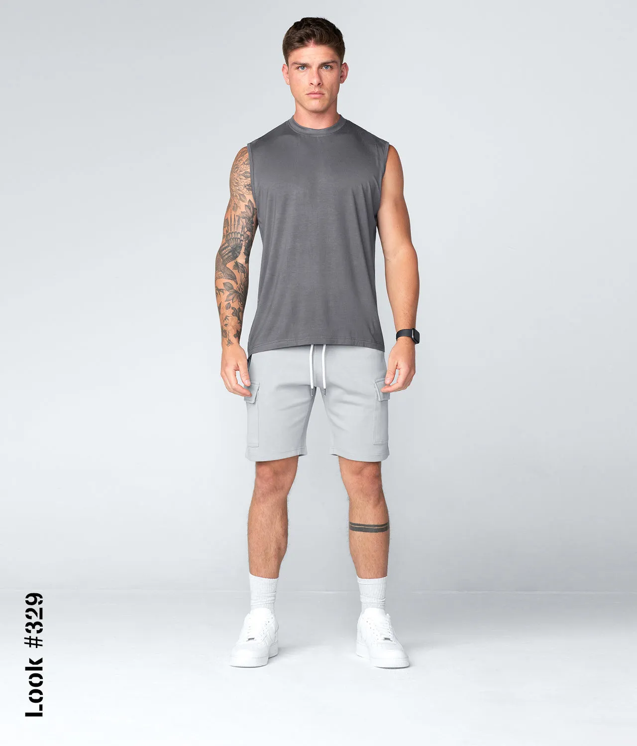 Born Tough Gray Sleeveless Bodybuilding Shirt For Men