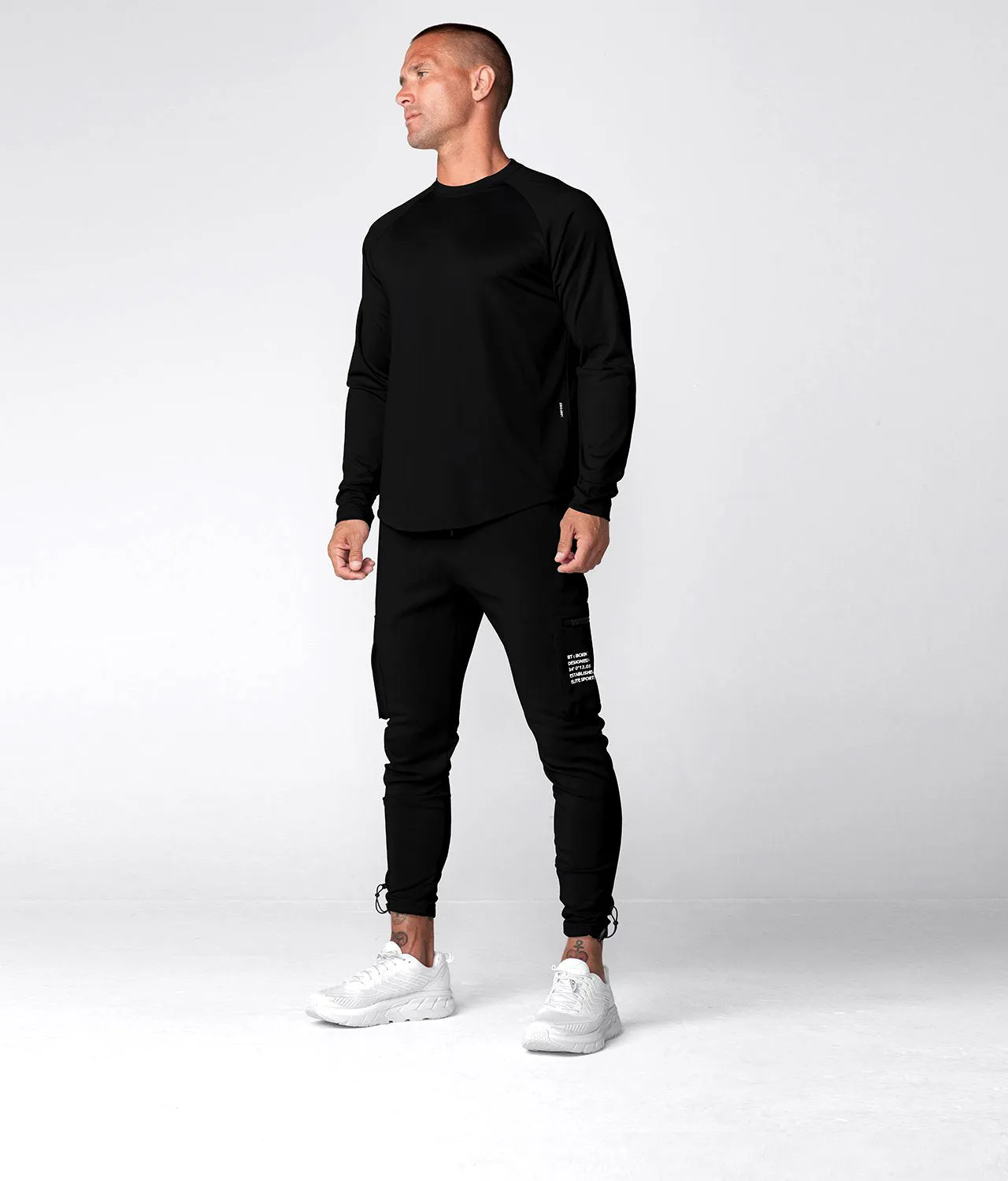 Born Tough Momentum Long Sleeve Athletic T-Shirt For Men Black