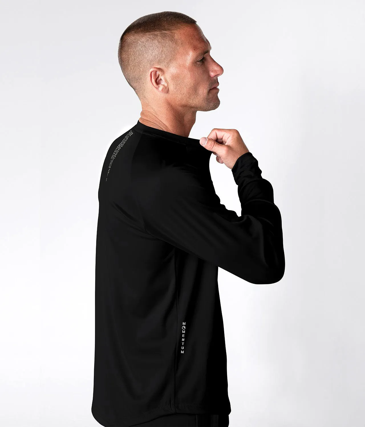 Born Tough Momentum Long Sleeve Athletic T-Shirt For Men Black