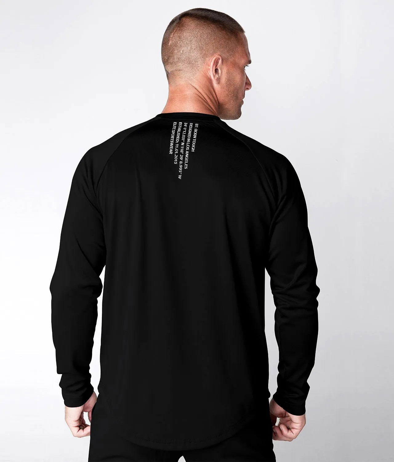 Born Tough Momentum Long Sleeve Athletic T-Shirt For Men Black