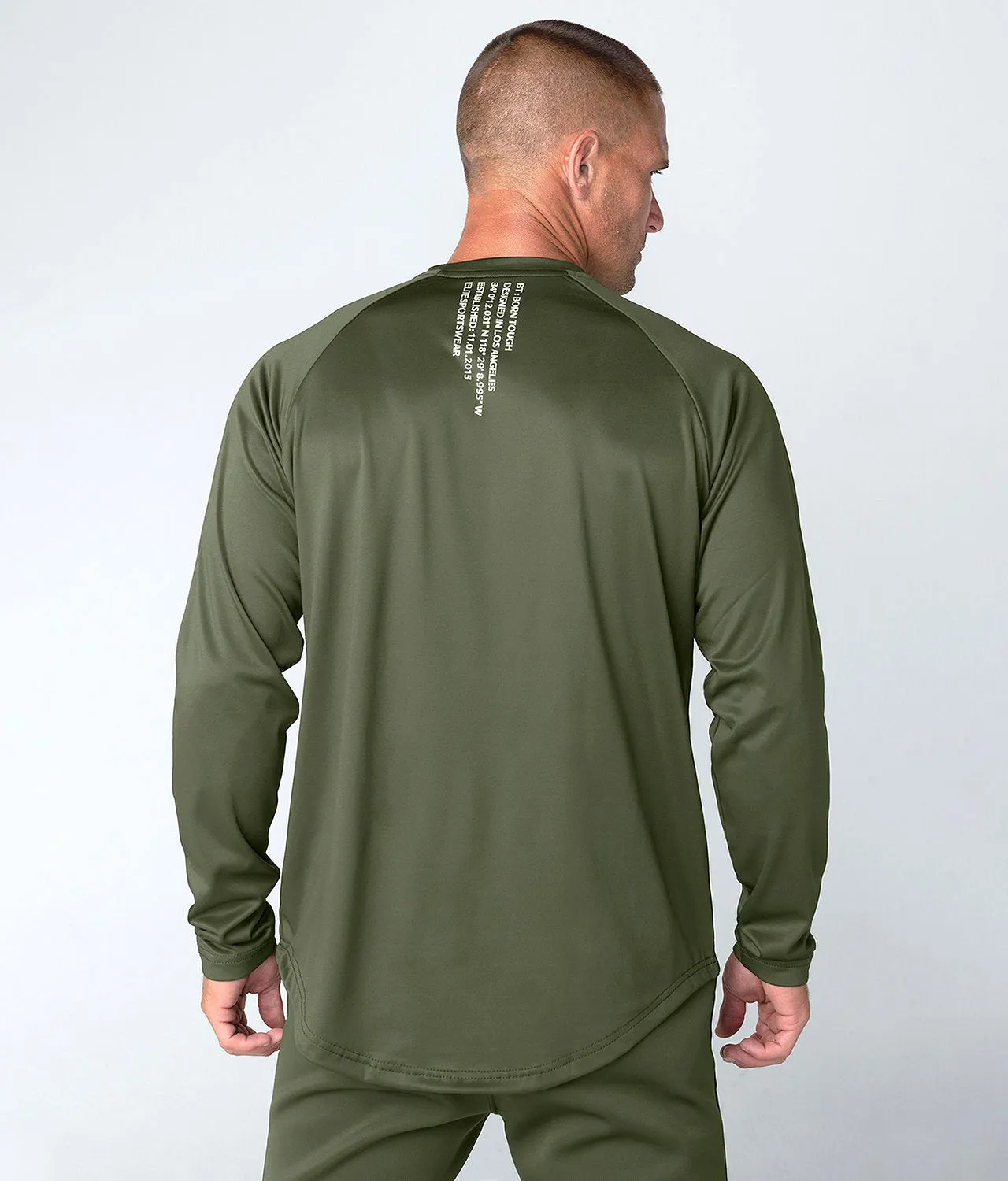 Born Tough Momentum Long Sleeve Bodybuilding T-Shirt For Men Military Green