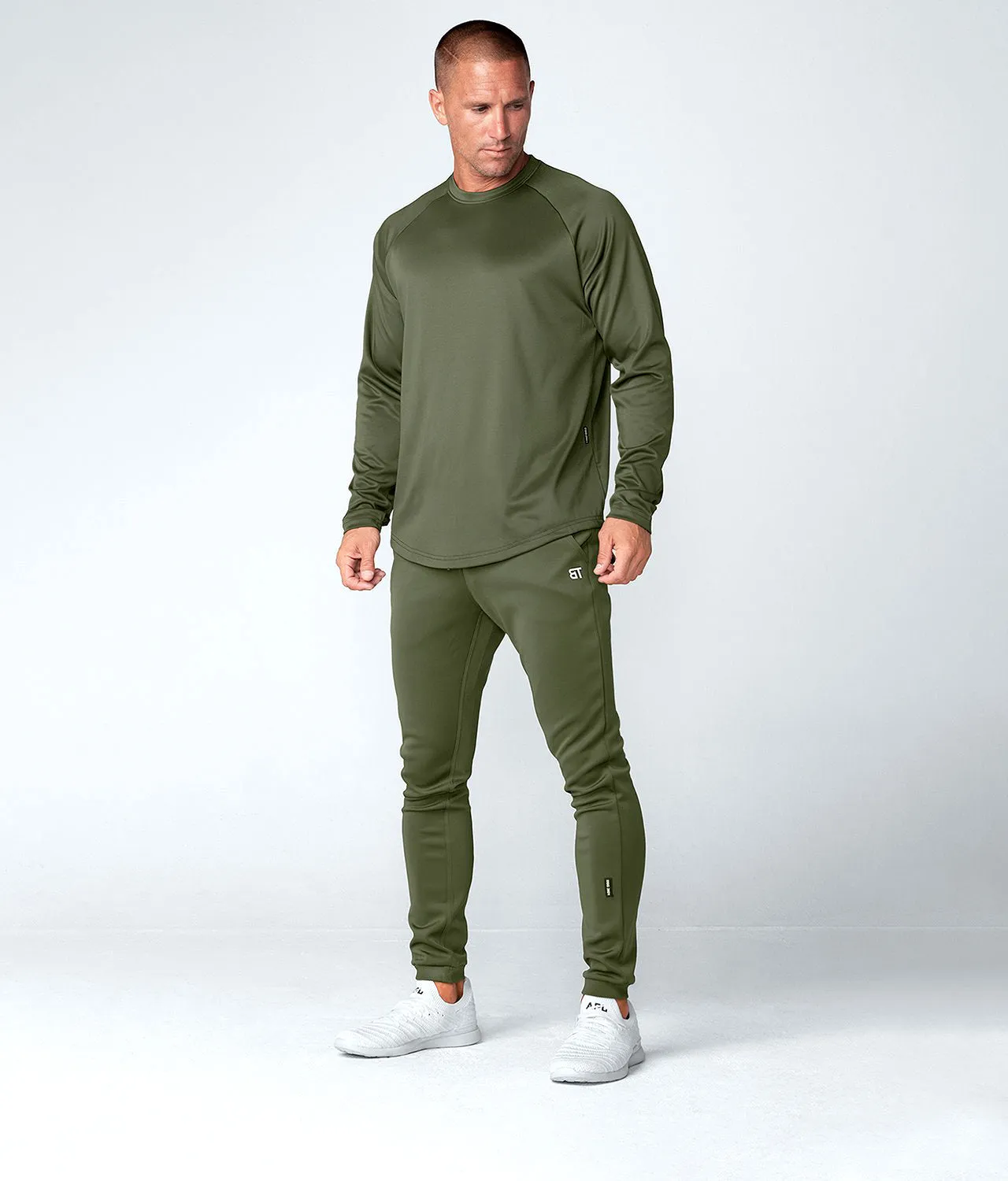 Born Tough Momentum Long Sleeve Bodybuilding T-Shirt For Men Military Green