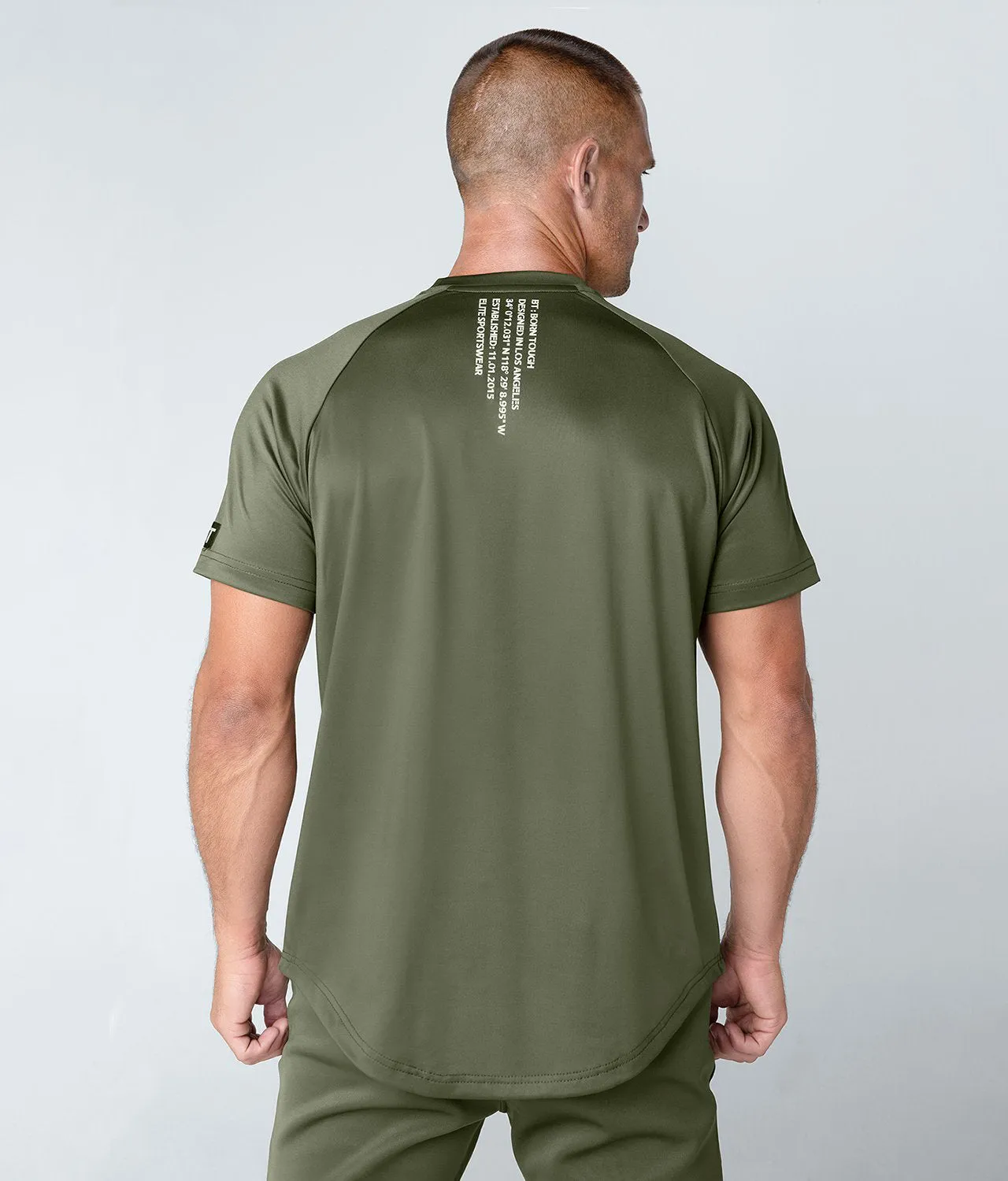 Born Tough Momentum Short Sleeve Athletic T-Shirt For Men Military Green
