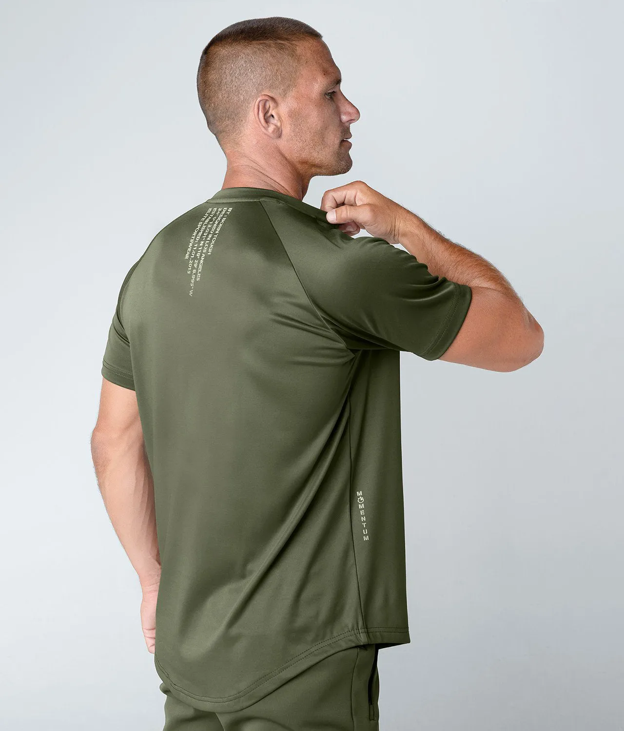 Born Tough Momentum Short Sleeve Athletic T-Shirt For Men Military Green