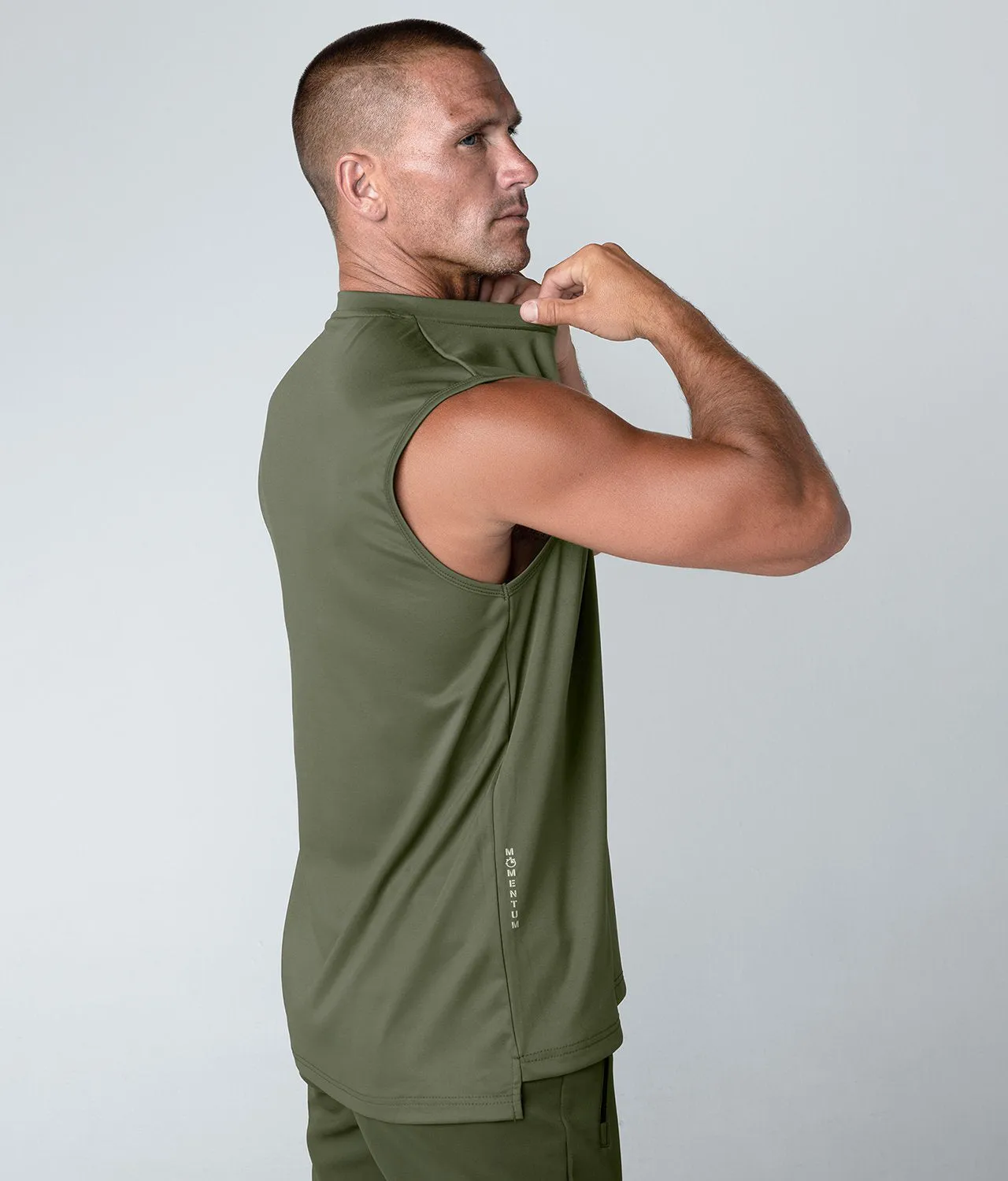 Born Tough Momentum Sleeveless Crossfit T-Shirt For Men Military Green