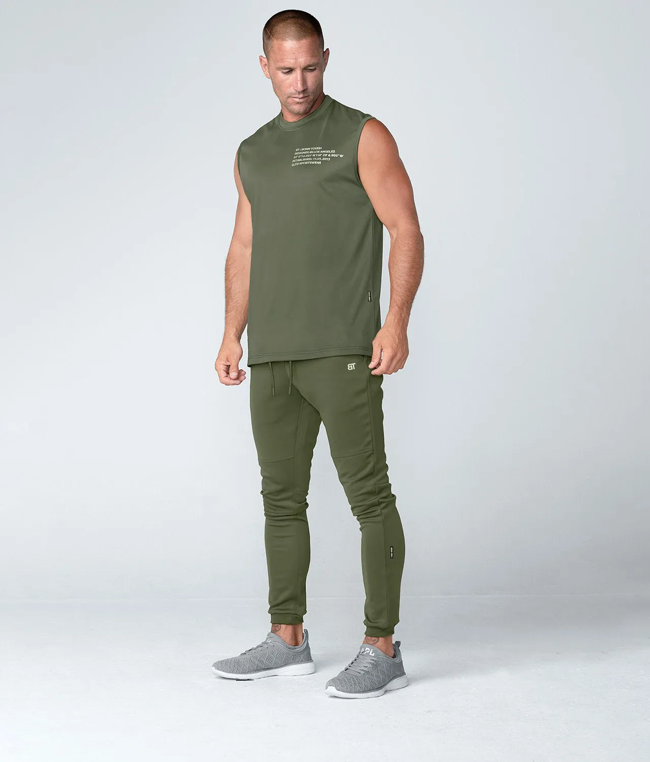 Born Tough Momentum Sleeveless Crossfit T-Shirt For Men Military Green