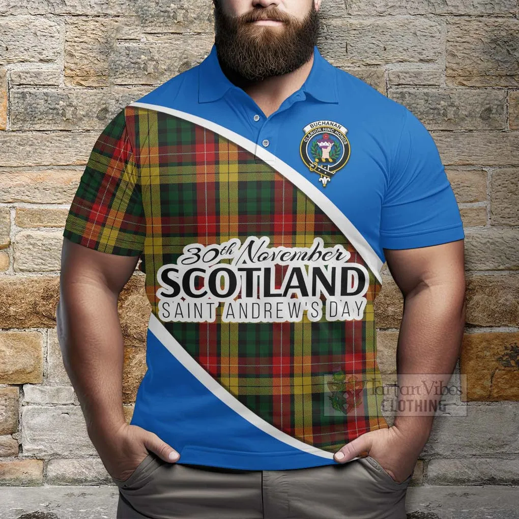 Buchanan Family Crest Tartan Polo Shirt Celebrate Saint Andrew's Day in Style