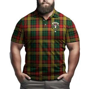 Buchanan Tartan Men's Polo Shirt with Family Crest