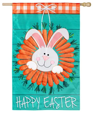 Carrot Wreath House Applique Flag