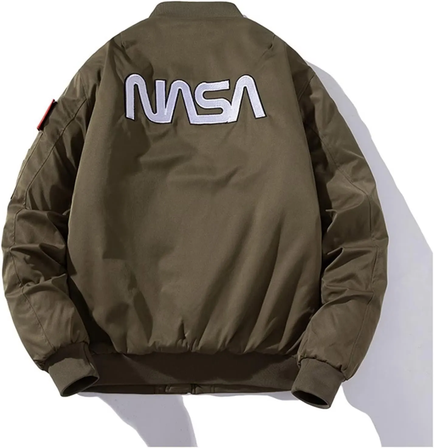 Casual jackets, Men Biker Bomber Jacket, NASA MA-1 Military Flight Jacket Light Air Force Moto Street Coat