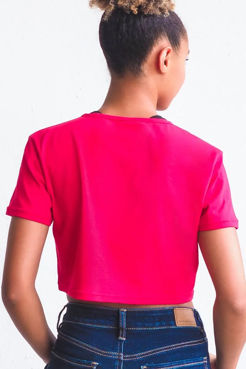 Cropped Tee in Soda Pop