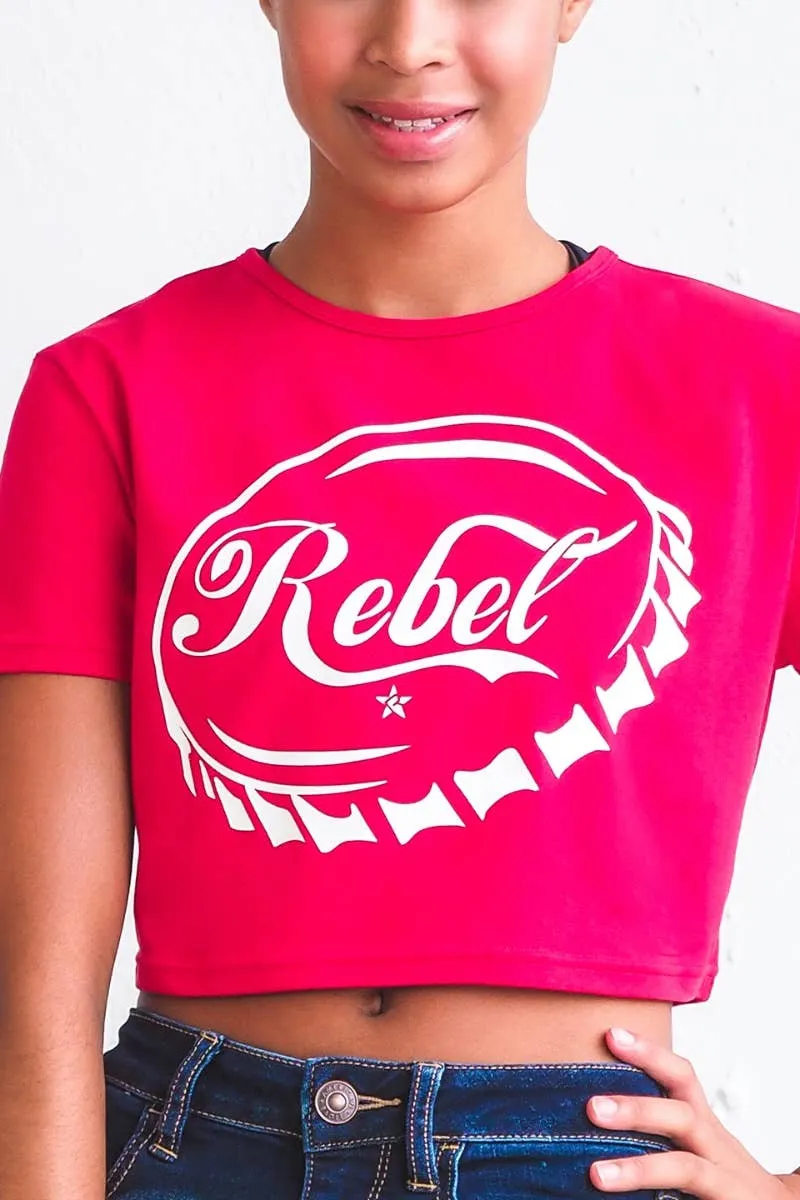 Cropped Tee in Soda Pop