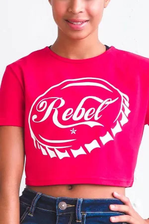 Cropped Tee in Soda Pop