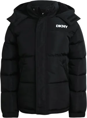 DKNY Boys' Puffer Jacket - Heavyweight Sherpa Fur Lined Hooded Winter Coat - Water Resistant Bubble Jackets for Boys (8-20)