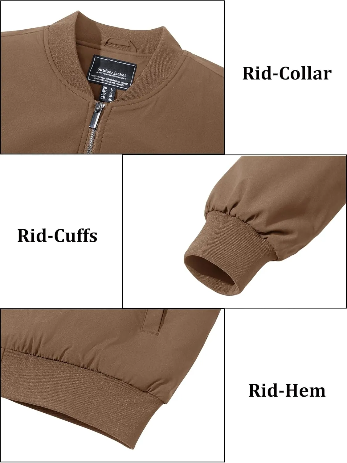 EKLENTSON Men's Bomber Jackets Fleece Lined Winter Flight Jacket Water Resistant Windproof Windbreaker Zip Up