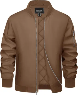 EKLENTSON Men's Bomber Jackets Fleece Lined Winter Flight Jacket Water Resistant Windproof Windbreaker Zip Up