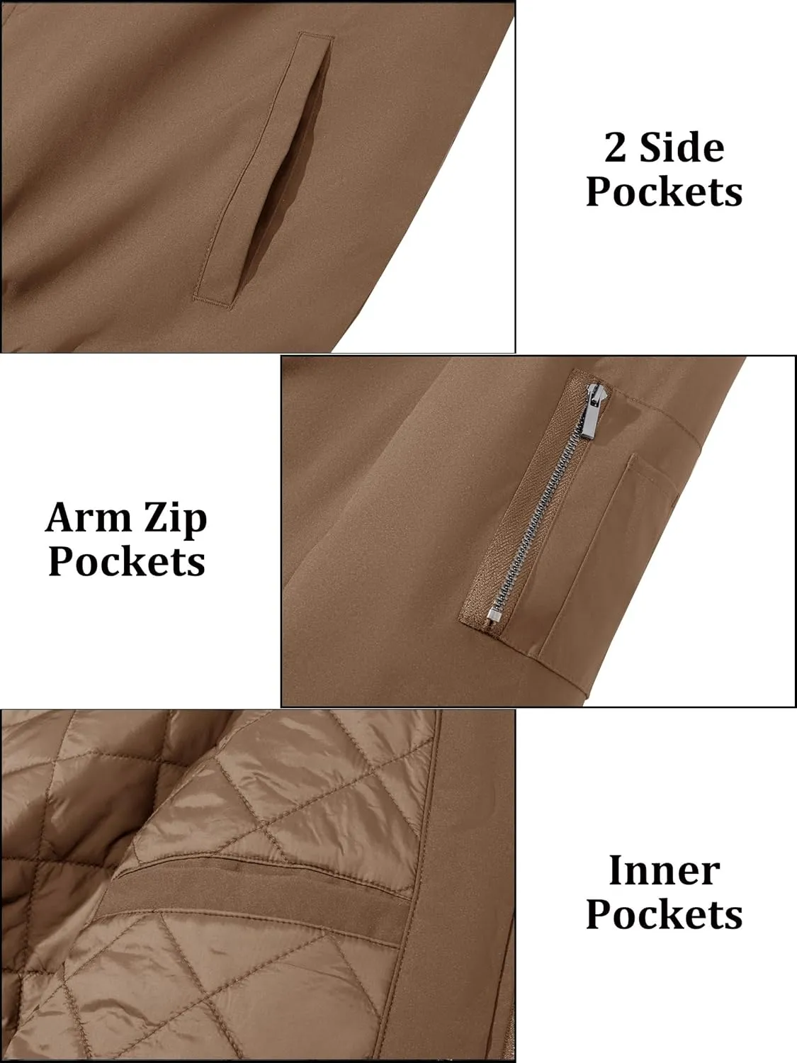 EKLENTSON Men's Bomber Jackets Fleece Lined Winter Flight Jacket Water Resistant Windproof Windbreaker Zip Up