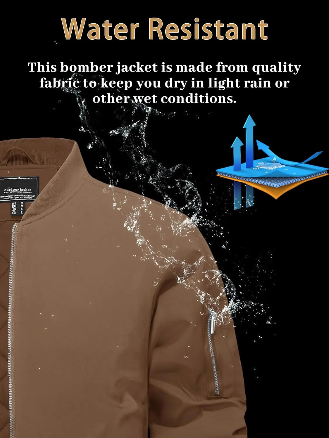 EKLENTSON Men's Bomber Jackets Fleece Lined Winter Flight Jacket Water Resistant Windproof Windbreaker Zip Up