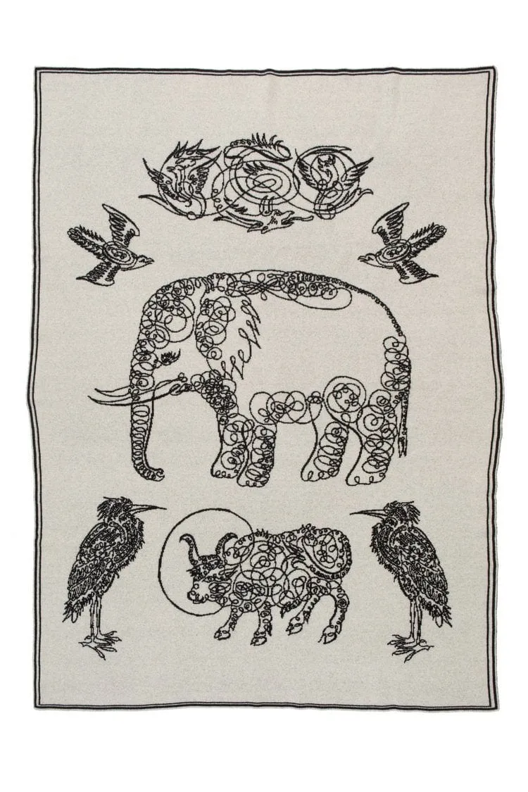 Elephant & Friends Cashmere Throw