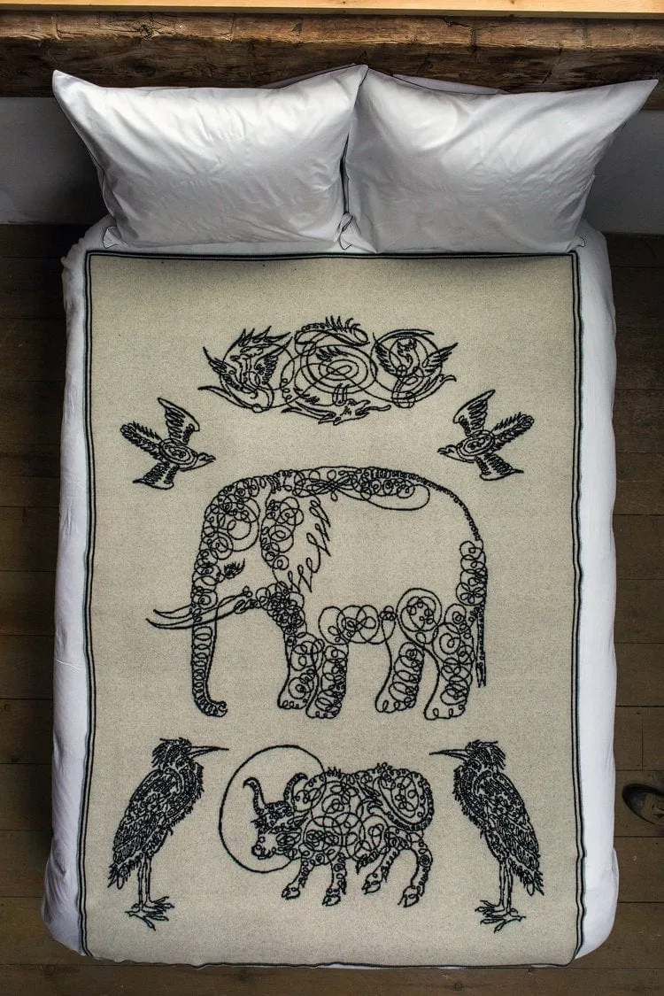 Elephant & Friends Cashmere Throw