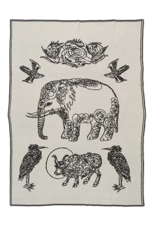 Elephant & Friends Cashmere Throw