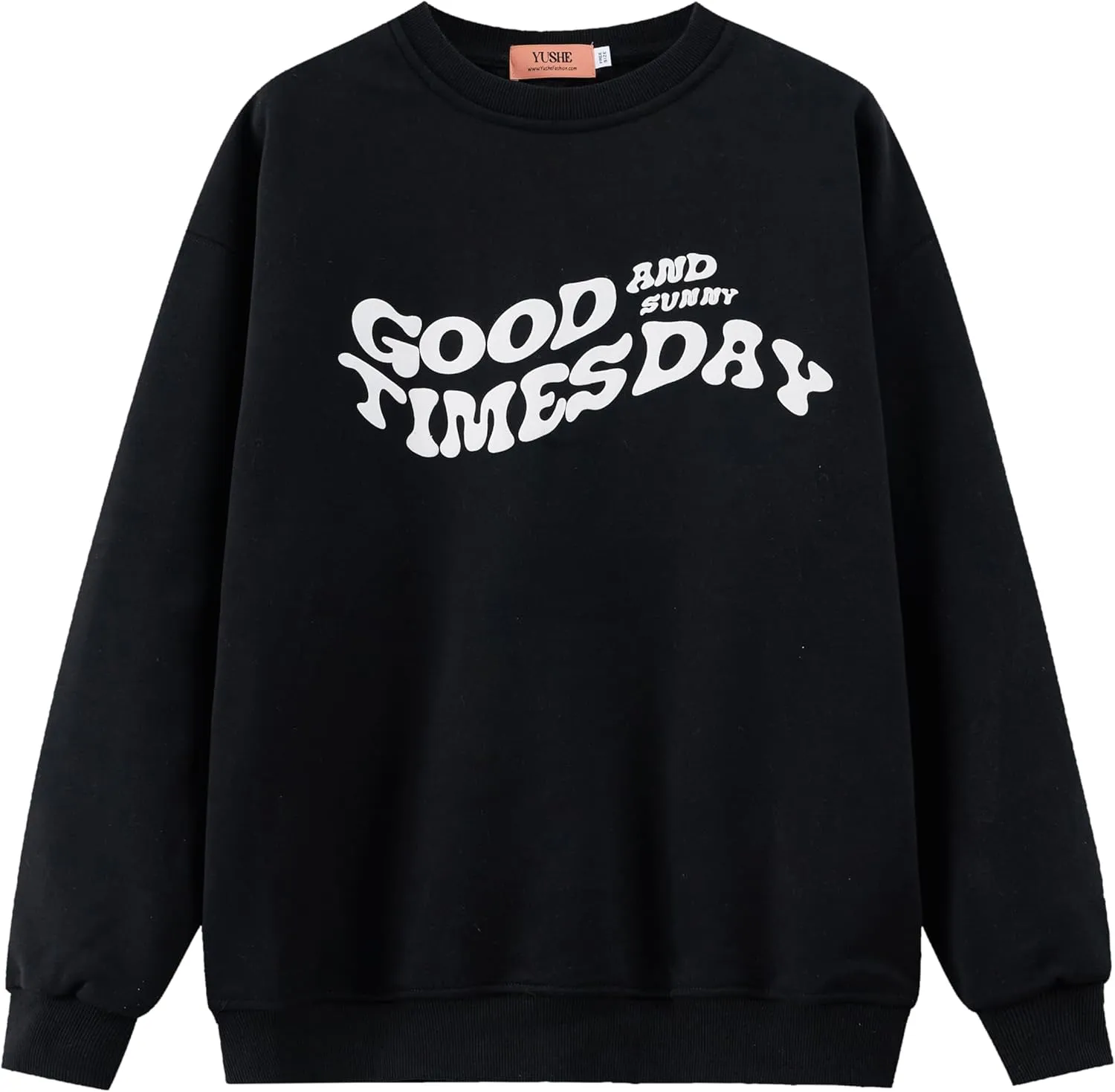 Good and Times Day Set Women Sweatshirt Jogger Pants Sweatsuit Trendy Graphic Print Soft Relaxed Fit Casual Outings