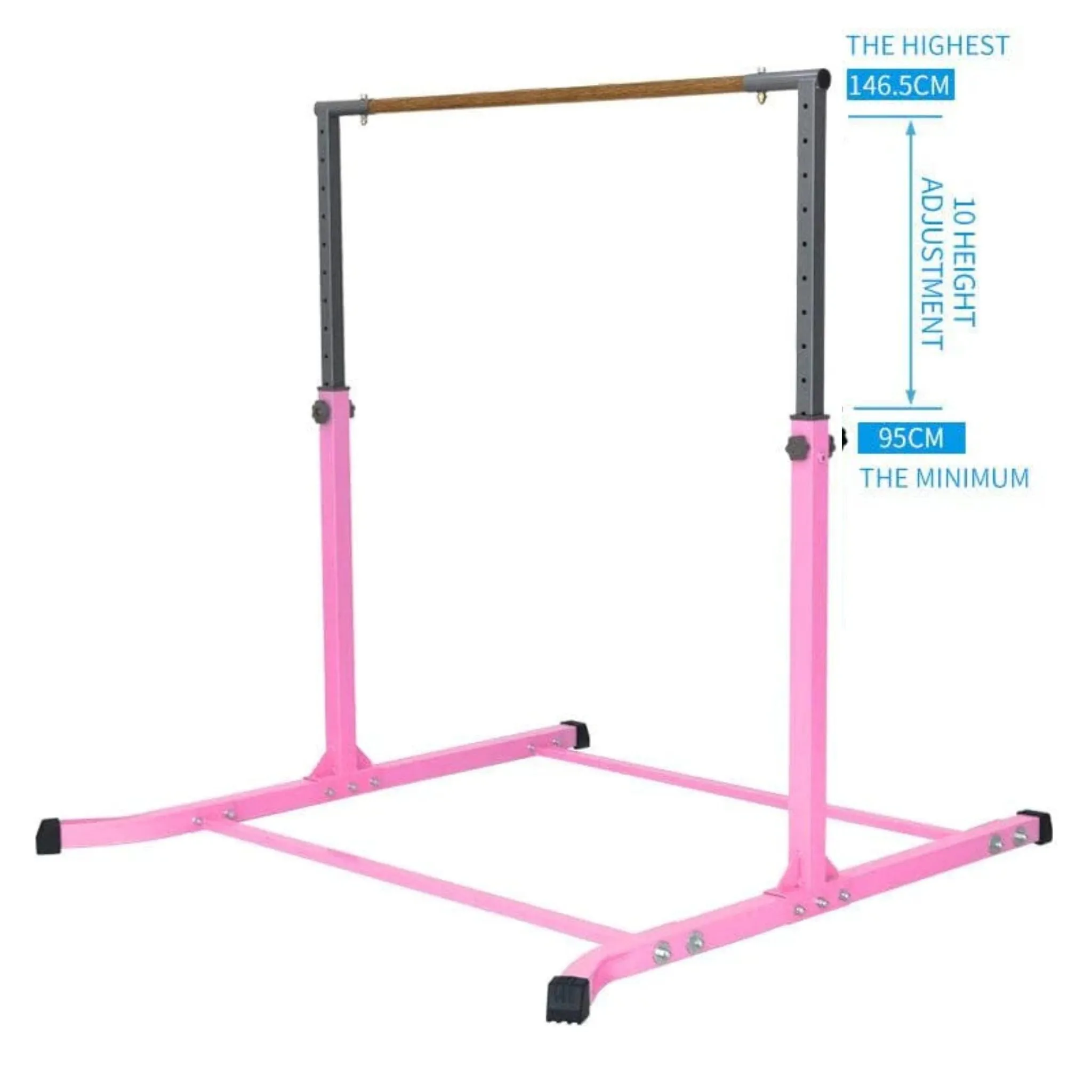 Gymnastics Bar Junior Training Bar Adjustable Height Kip Bar - Pink