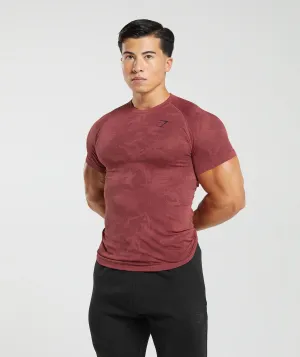 Gymshark Geo Seamless T-Shirt - Soft Berry/Rich Maroon