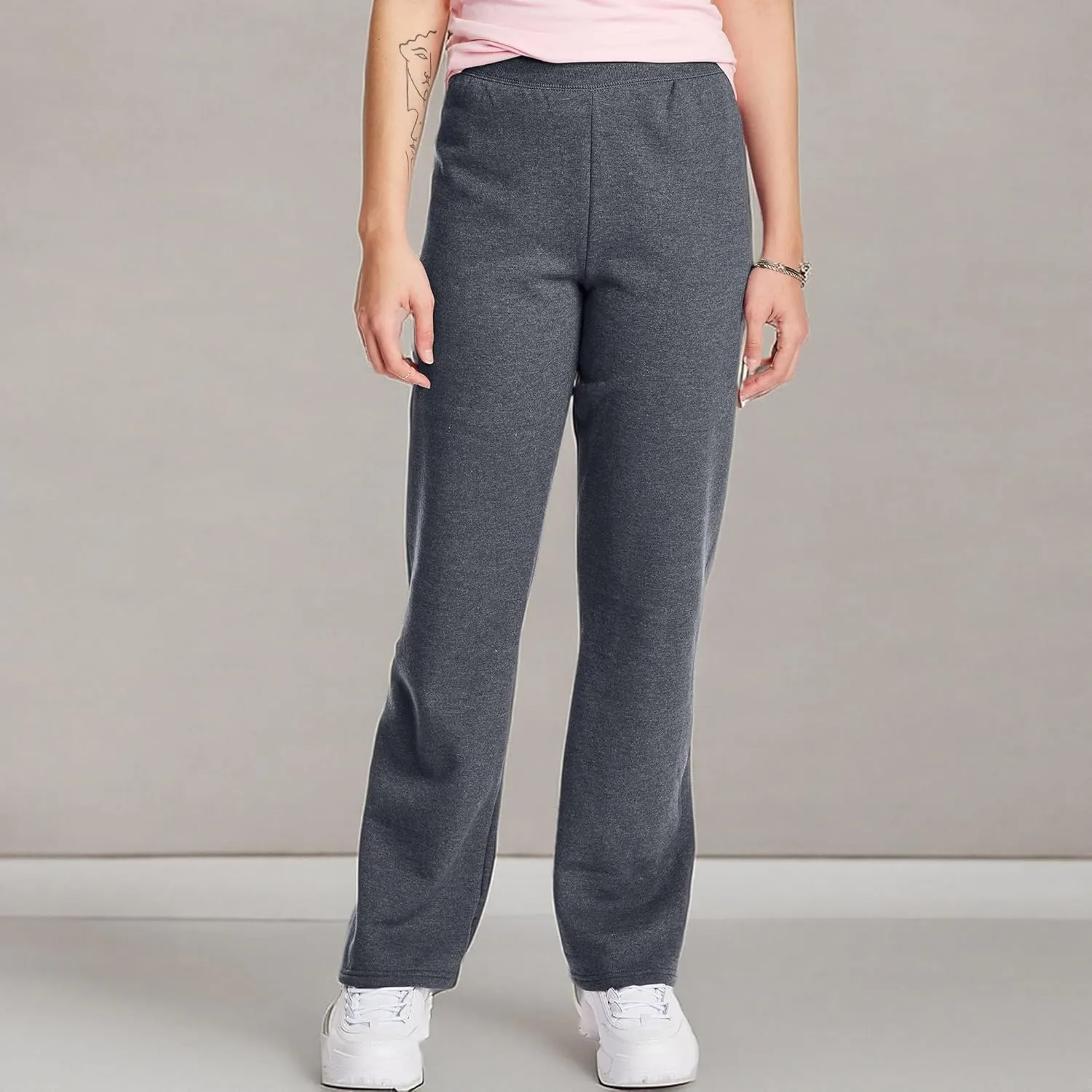 Hanes Womens Sweatpants, ComfortSoft EcoSmart Open Leg Fleece Sweatpants