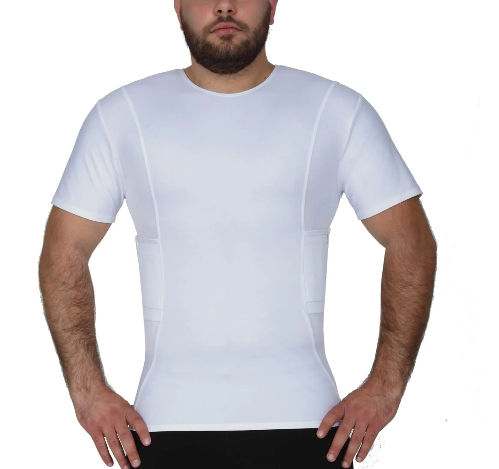 I.S.PRO USA Tactical Concealment Compression Crew Neck Shirt Gun Holder MGC018 by InstantFigure INC